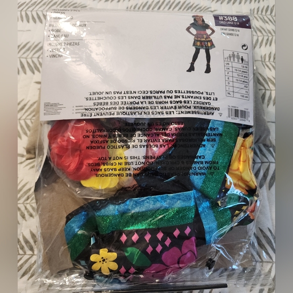 Girl's Day Of The Dead/Dia de Los Muertos Halloween Costume - Large (12-14) - Picture 4 of 5